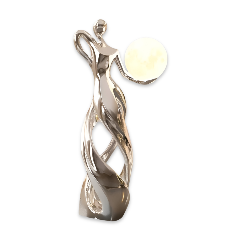 Abstrakte Mädchen Deko Figuren - Beleuchtete Harzskulptur für Stilvolle Innendekoration und Tischakzente