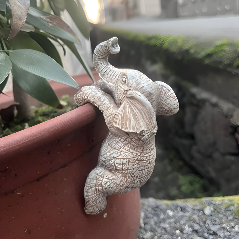 Harz Elefant Topf Hänger - Blumentopf Kleiderbügel Elefant - Hängende Elefanten Dekoration