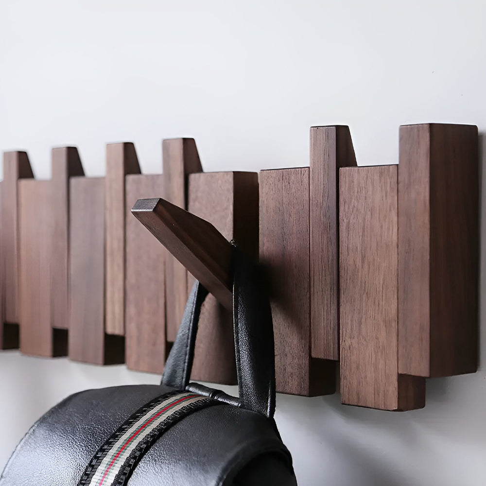 RetroHooks - Holzklavier-Wandregal mit magnetischen Haken