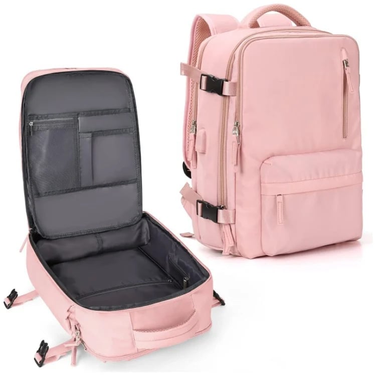 Robuster Wasserfester Rucksack 33x22x47cm - Nylon Schwarz Mit USB-Ladefunktion für Reisen 10