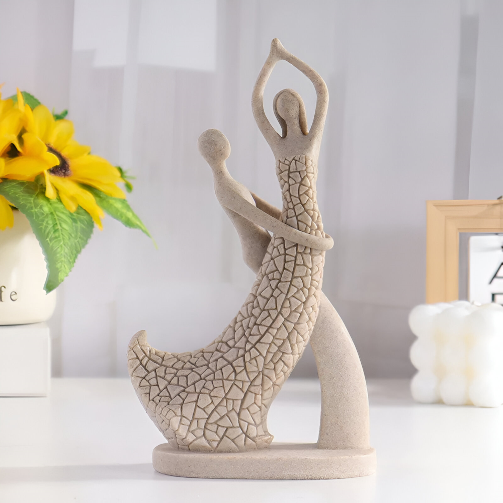 Romantische Sandstein Paar Dekor Figuren - Elegante Resin Statue für die Wohnkultur