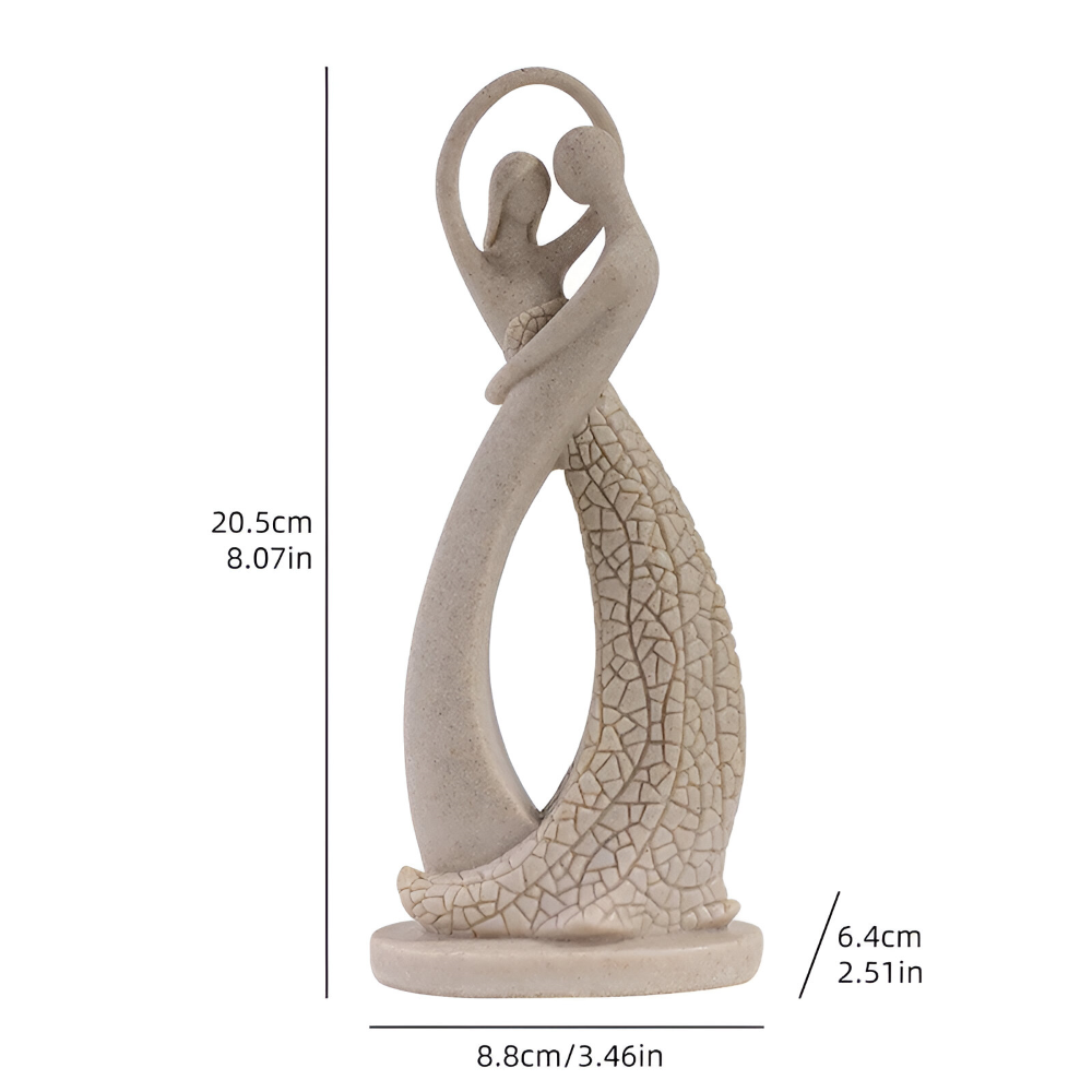 Romantische Sandstein Paar Dekor Figuren - Elegante Resin Statue für die Wohnkultur