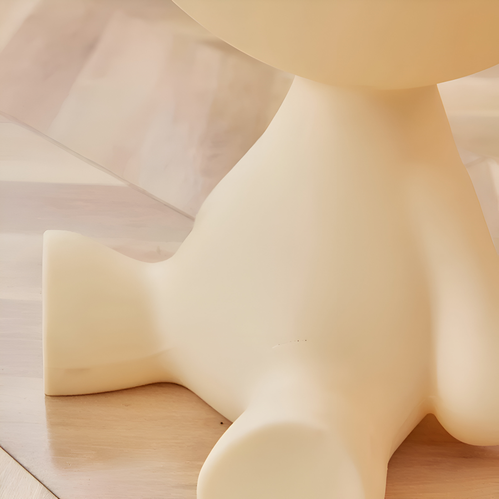 Runder Creme Beistelltisch - Schwarzer Runder Couchtisch - Niedlicher Plastikbeistelltisch