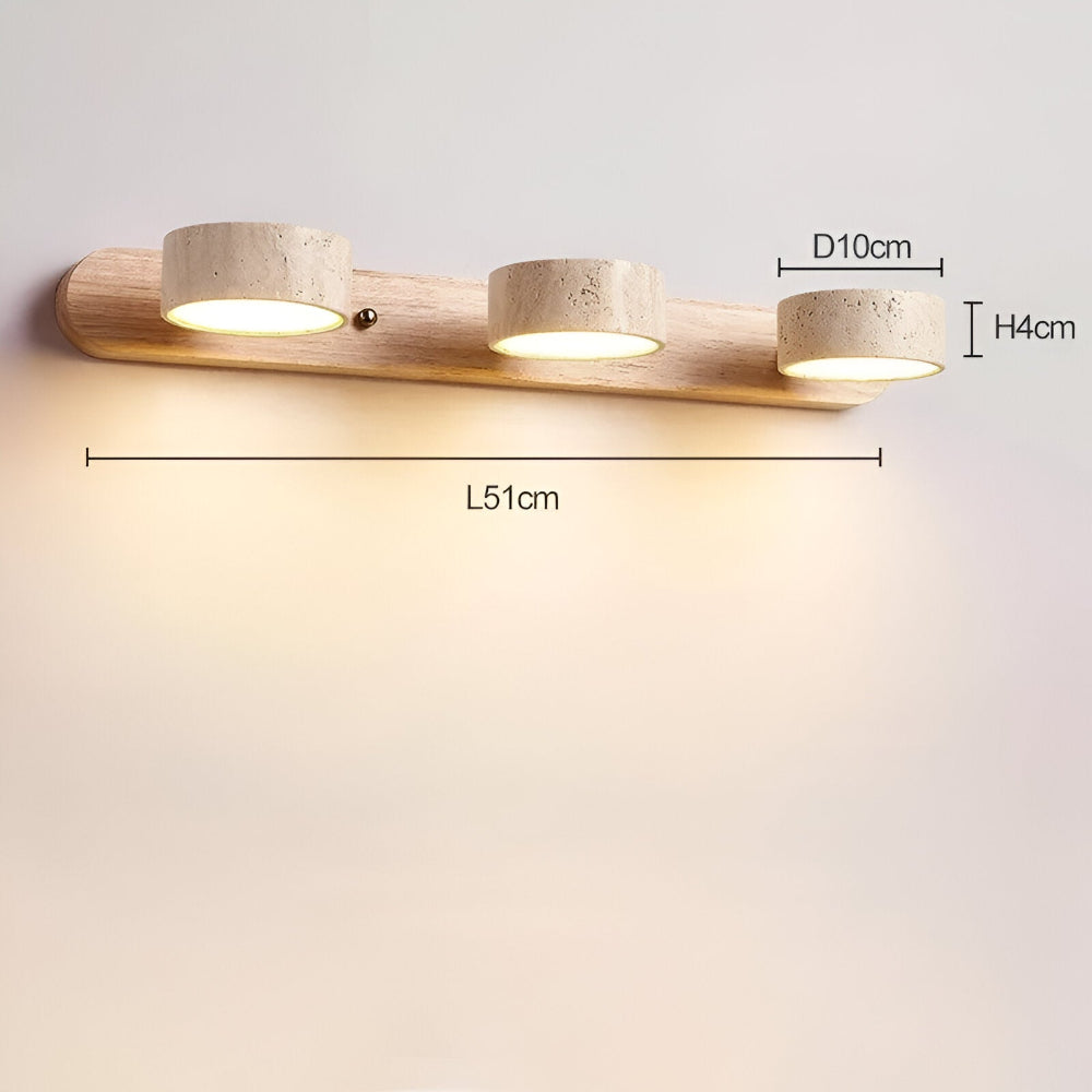 Runde LED Wandleuchte mit Naturstein Oberfläche | Stylische Wandlampe für Innenräume