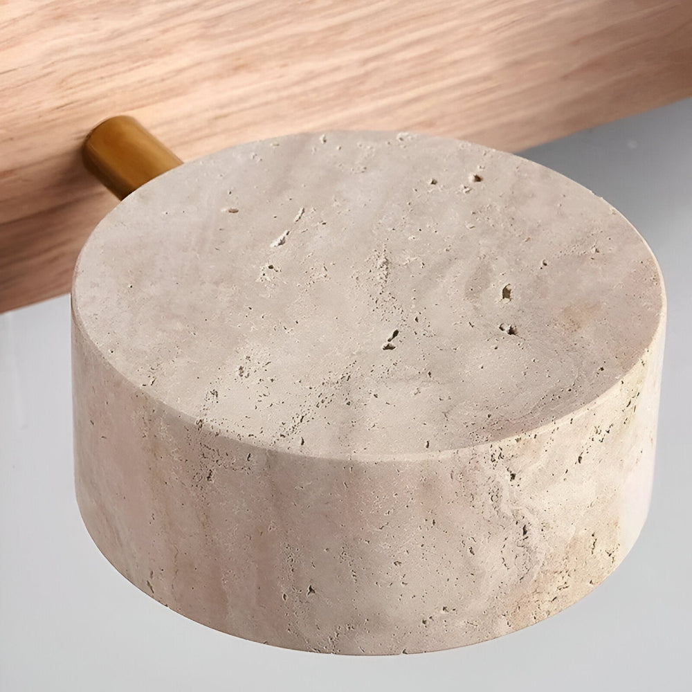 Runde LED Wandleuchte mit Naturstein Oberfläche | Stylische Wandlampe für Innenräume