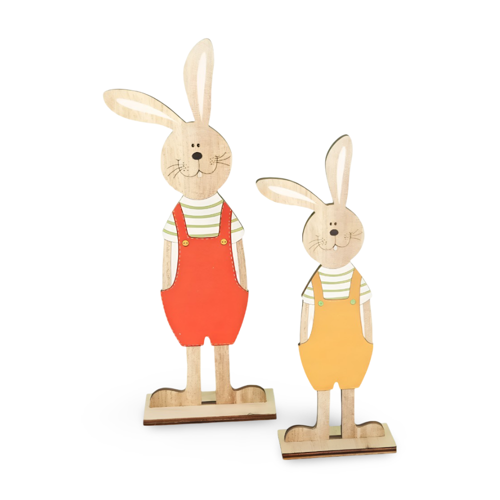 RustiCraft Osterhase - 2pcs Holzhase Osterdeko