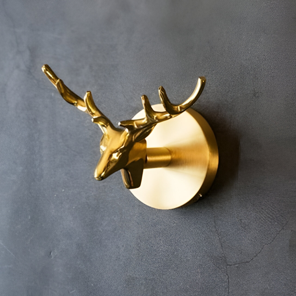 Rustikale Kleiderhaken mit Tiermotiven – dekorative Wandhaken aus Messing mit Golddetails
