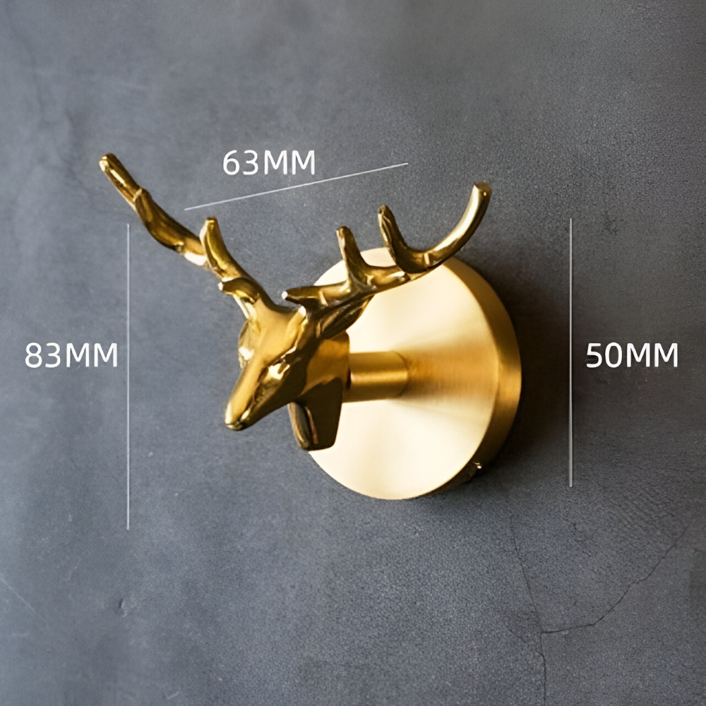 Rustikale Kleiderhaken mit Tiermotiven – dekorative Wandhaken aus Messing mit Golddetails