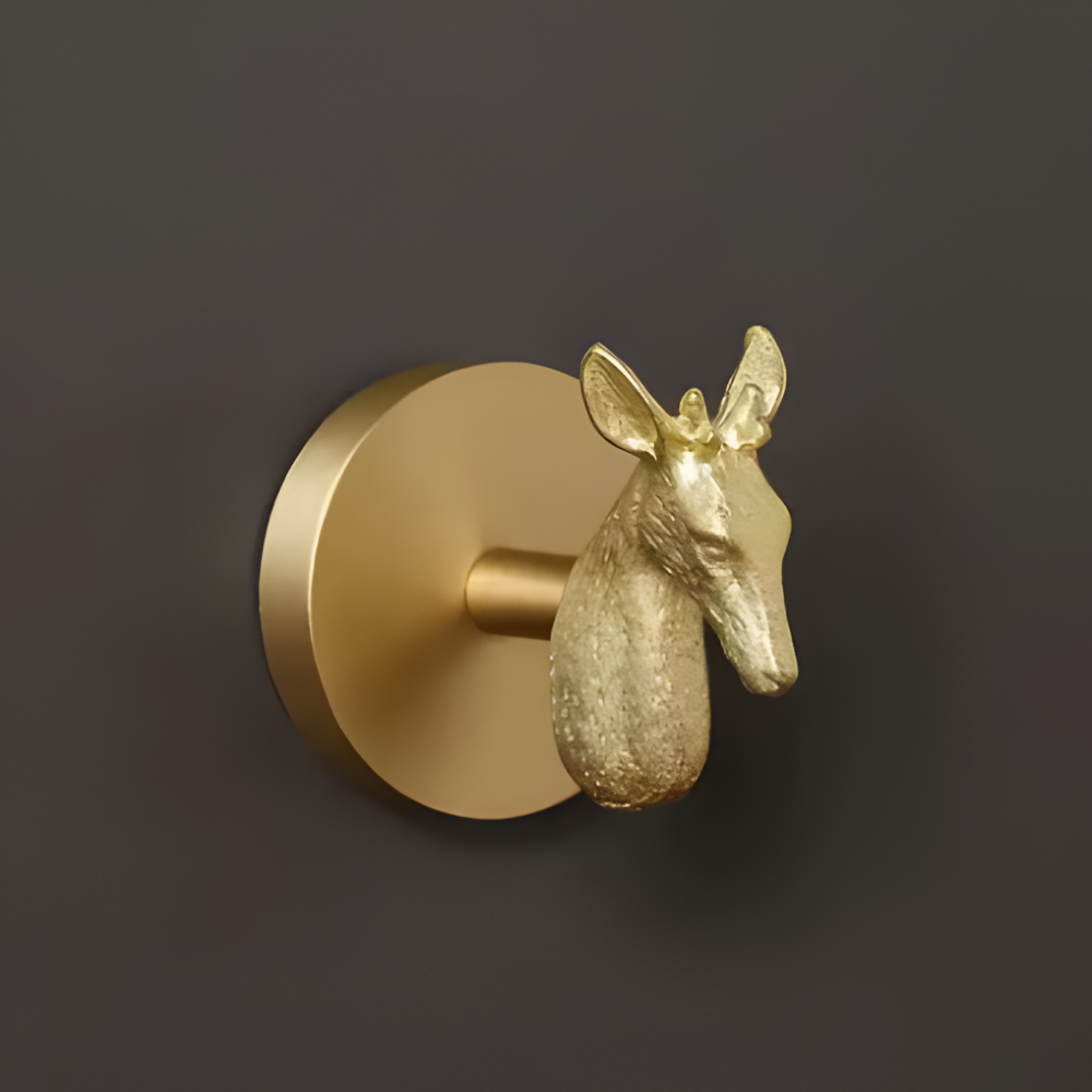 Rustikale Kleiderhaken mit Tiermotiven – dekorative Wandhaken aus Messing mit Golddetails