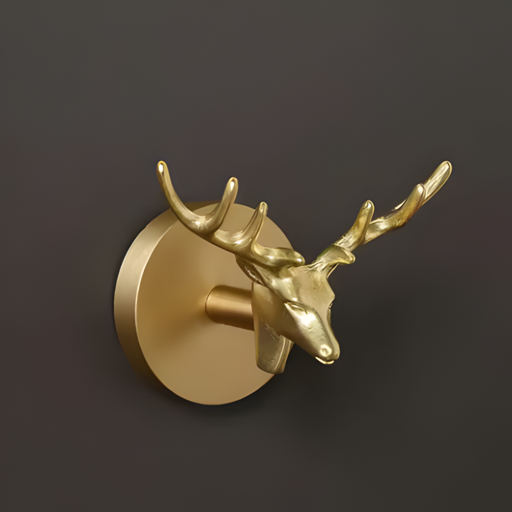 Rustikale Kleiderhaken mit Tiermotiven – dekorative Wandhaken aus Messing mit Golddetails
