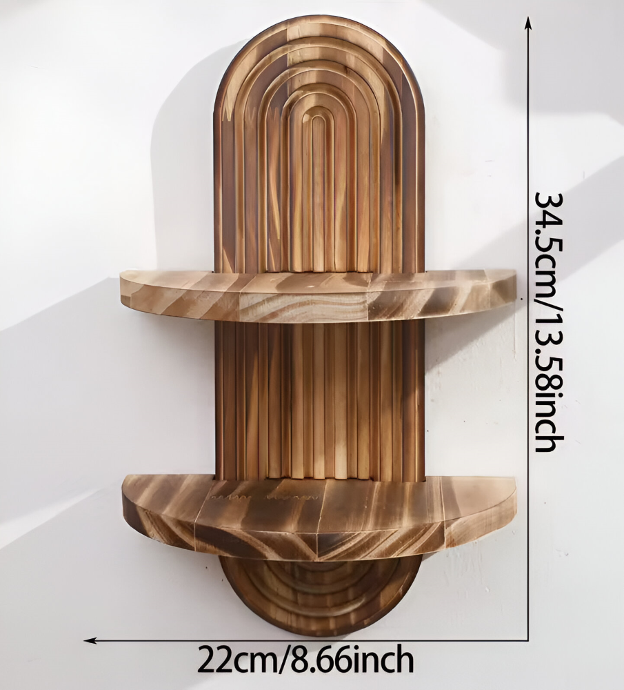 Rustikale Geometrische Holz Wandregale - Bohemian Wohnaccessoire