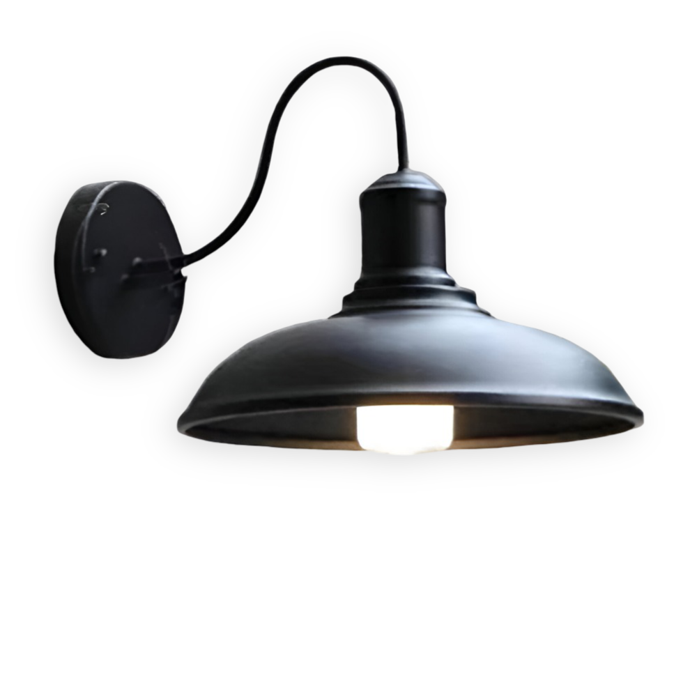 Rustikale Eisen Wandleuchte - Außenwandleuchte Schalen-Design für Industrielle Beleuchtung