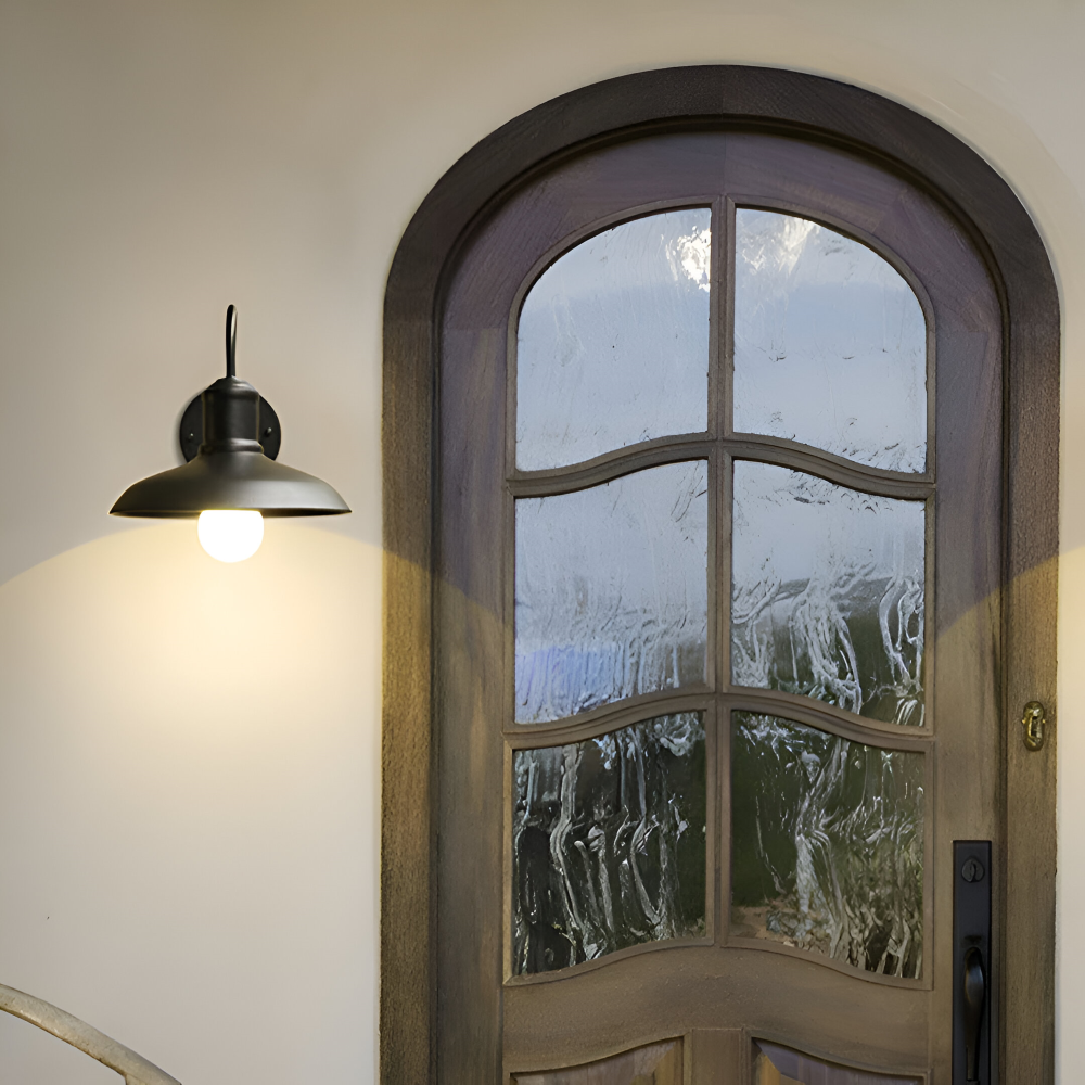 Rustikale Eisen Wandleuchte - Außenwandleuchte Schalen-Design für Industrielle Beleuchtung