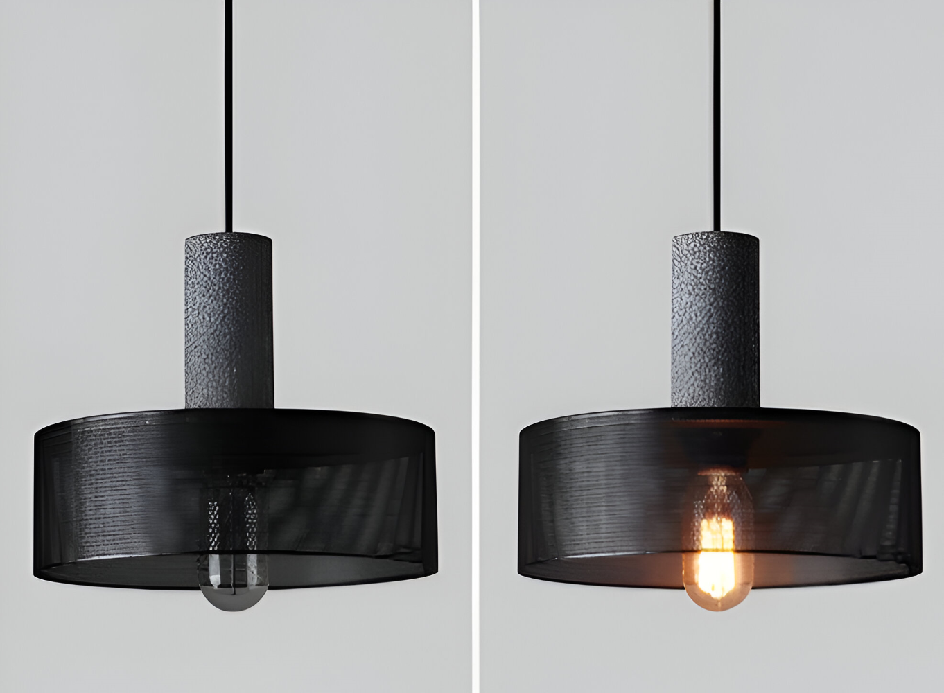 Rustic Pendelleuchte - Moderne Retro Schwarze Industrieleuchte - Verstellbare Hängelampe