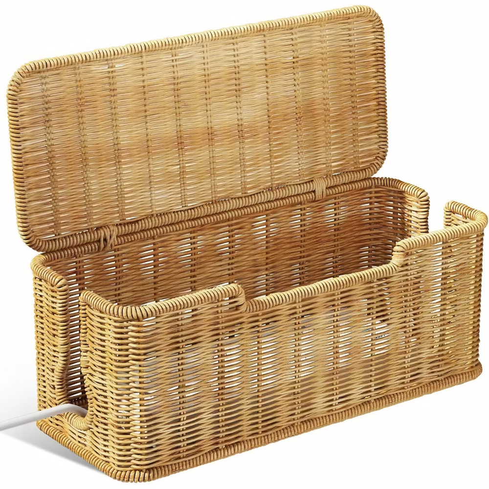 Rustré Kabelbox | Rustikales Design, Praktische Organisation, 31,5 x 13 x 13 cm