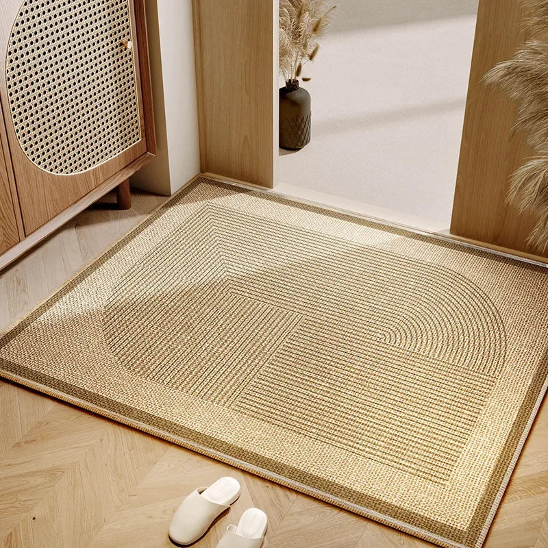 Rutschfeste Fußmatte in Leinenoptik für Eingang Flur Schmutzfangmatte Staubfangmatte Japanischer Stil