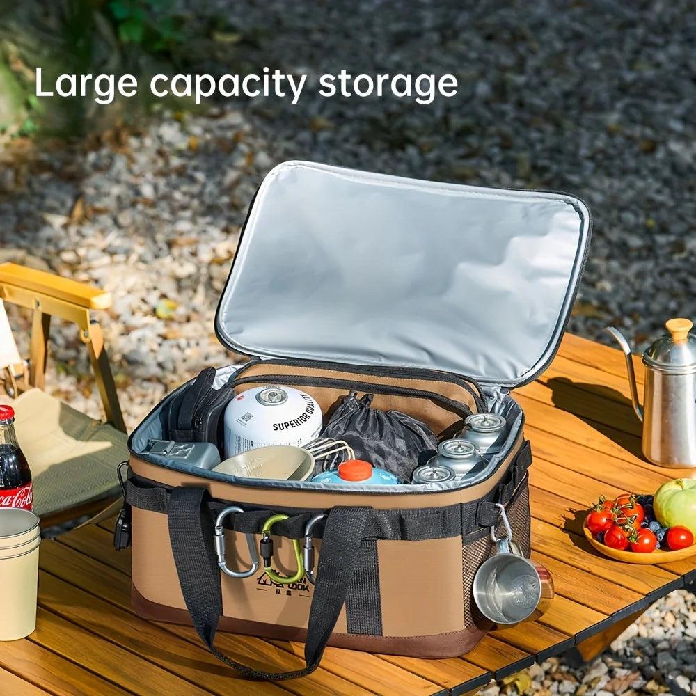 Tragbare Kühltasche aus Polyester 23L Isolierte Campingtasche mit Griff für Picknick Outdoor und Reise