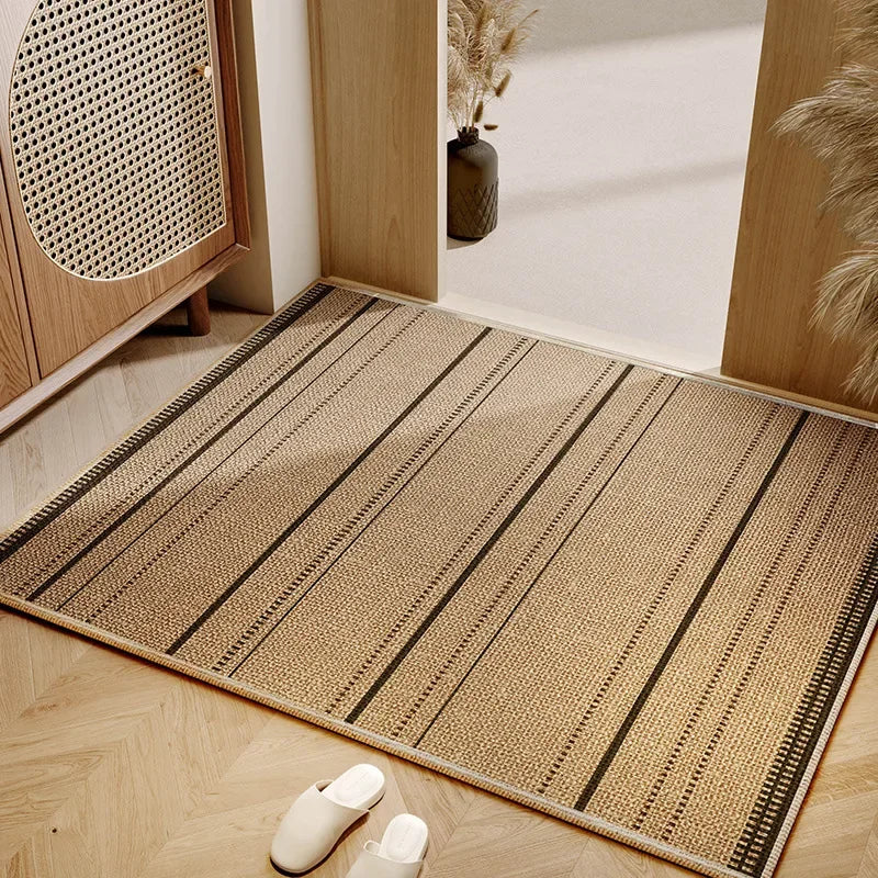 Rutschfeste Fußmatte in Leinenoptik für Eingang Flur Schmutzfangmatte Staubfangmatte Japanischer Stil