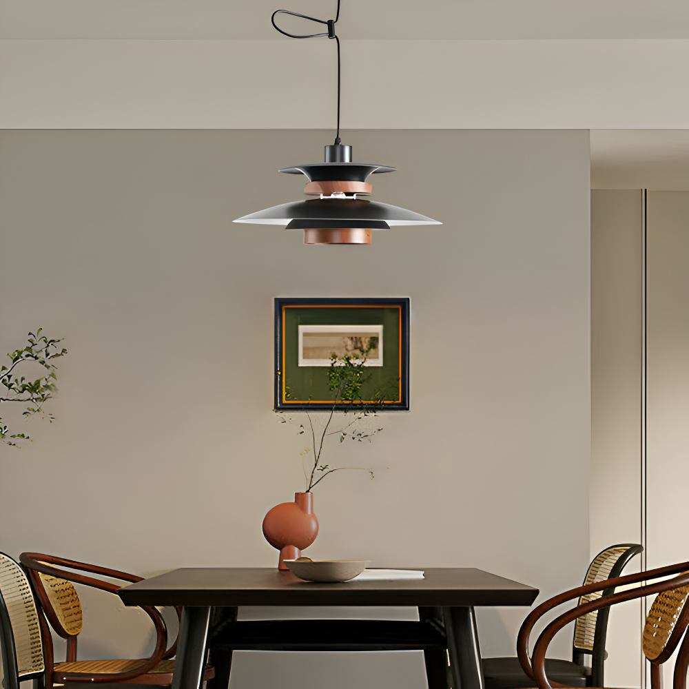 ScandiSwing Pendelleuchten - Metall Holz Wippenarm Hängelampe - Modernes Droplight