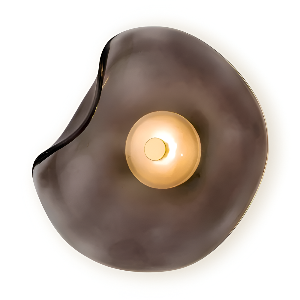 Skandinavisch Inspirierte Gebogene Glas Wandleuchte - LED Wandleuchte für den Innenbereich im Japandi-Design