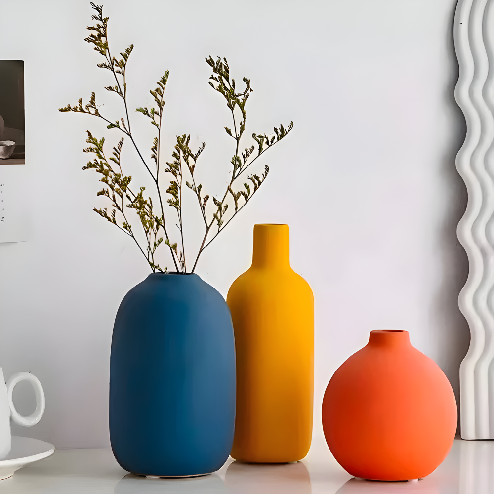 Skandinavische Keramikvase im Minimalismus-Stil | Elegante Dekoration für Ihr Zuhause