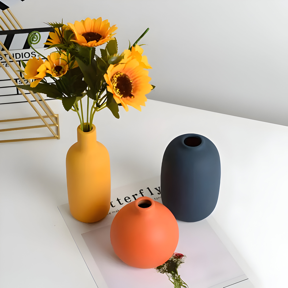 Skandinavische Keramikvase im Minimalismus-Stil | Elegante Dekoration für Ihr Zuhause