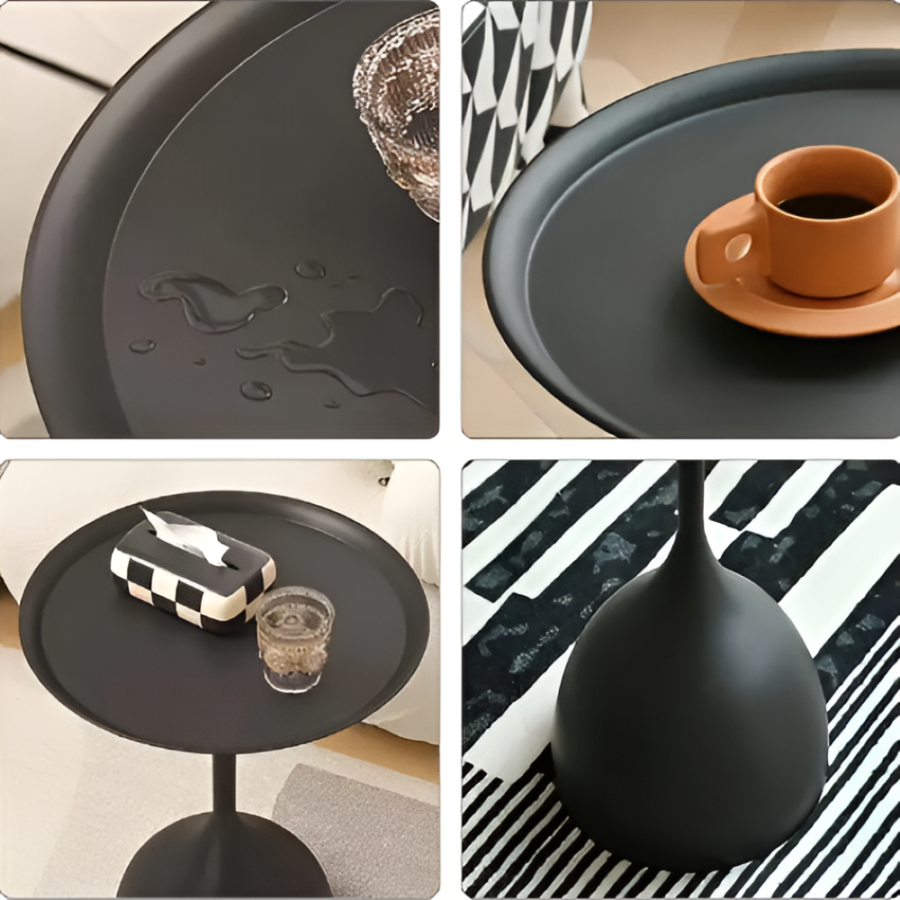 Skandinavischer Runder Metall Beistelltisch - Modernes Minimalistisches Design Akzenttisch