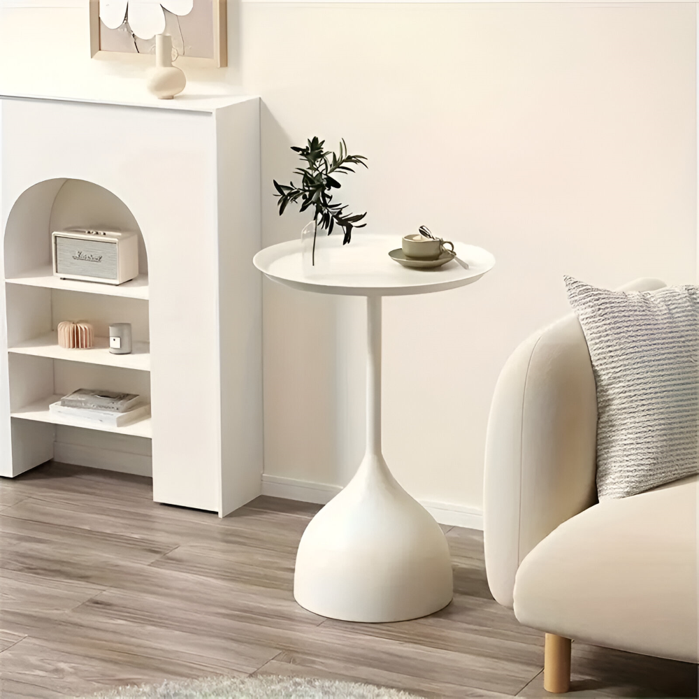 Skandinavischer Runder Metall Beistelltisch - Modernes Minimalistisches Design Akzenttisch