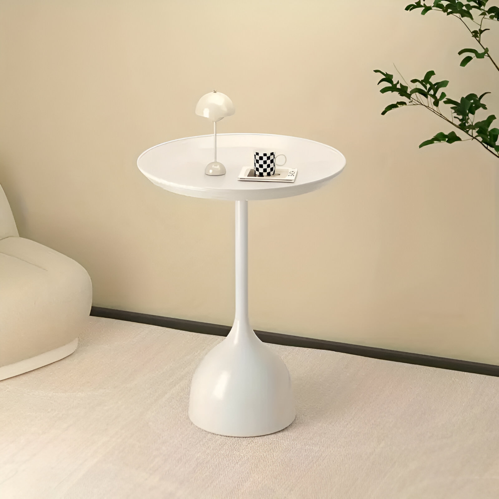 Skandinavischer Runder Metall Beistelltisch - Modernes Minimalistisches Design Akzenttisch