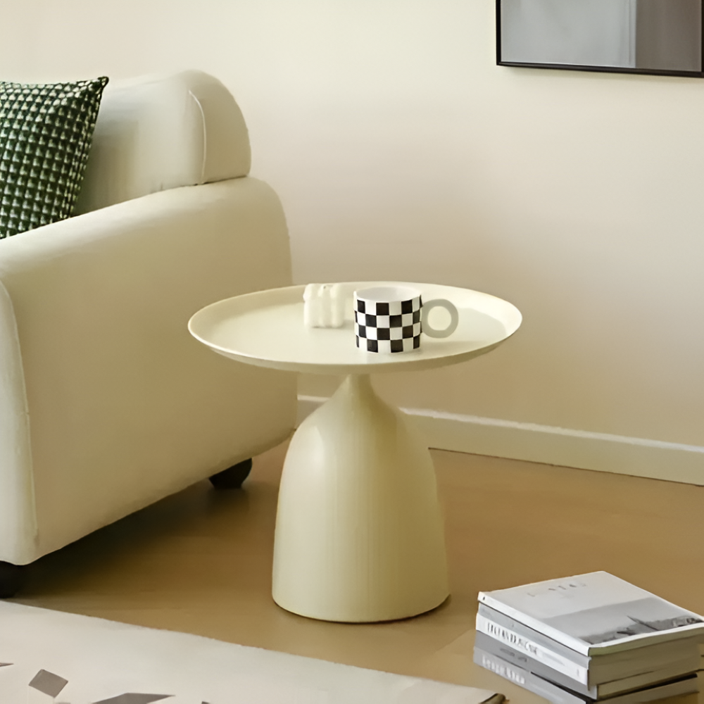 Skandinavischer Runder Metall Beistelltisch - Modernes Minimalistisches Design Akzenttisch