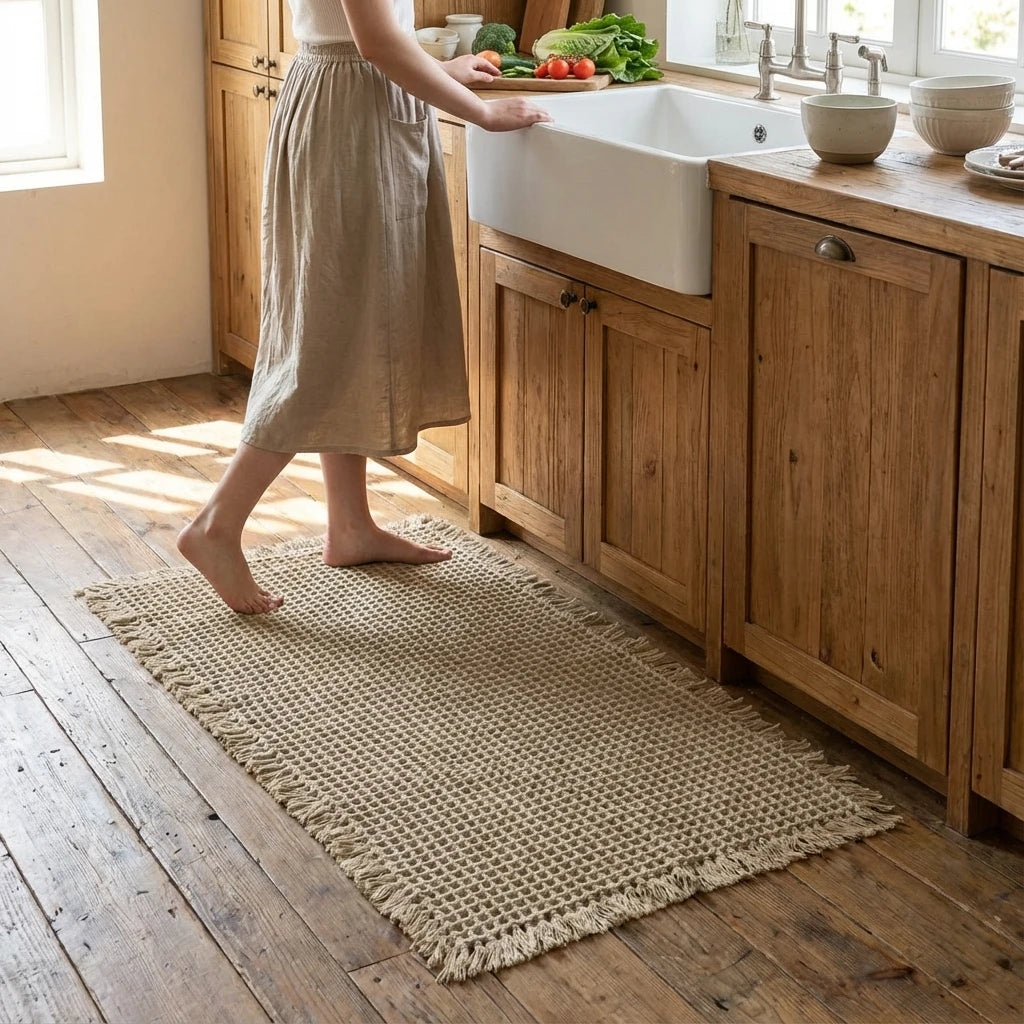 Schnell Trocknende Waffel-Badematte 50x80cm - Ultra-Saugfähiges Polyester Grau für Badezimmer und Küche 1