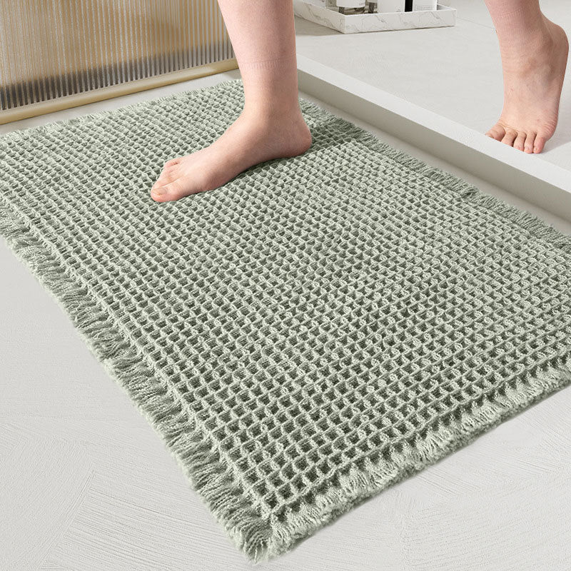 Schnell Trocknende Waffel-Badematte 50x80cm - Ultra-Saugfähiges Polyester Grau für Badezimmer und Küche 8
