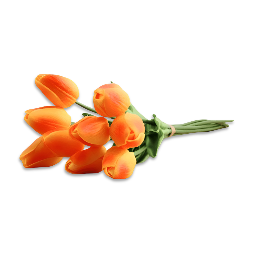 Set aus 6 realistischen Kunst Tulpenblumensträußen für Zuhause, Garten und Partydesign