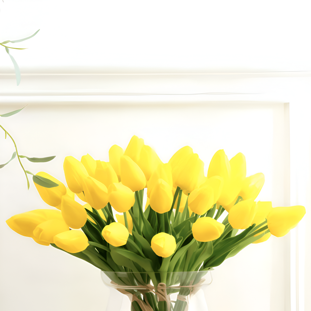 Set aus 6 realistischen Kunst Tulpenblumensträußen für Zuhause, Garten und Partydesign