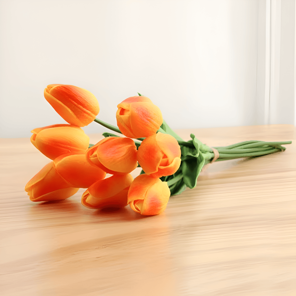 Set aus 6 realistischen Kunst Tulpenblumensträußen für Zuhause, Garten und Partydesign