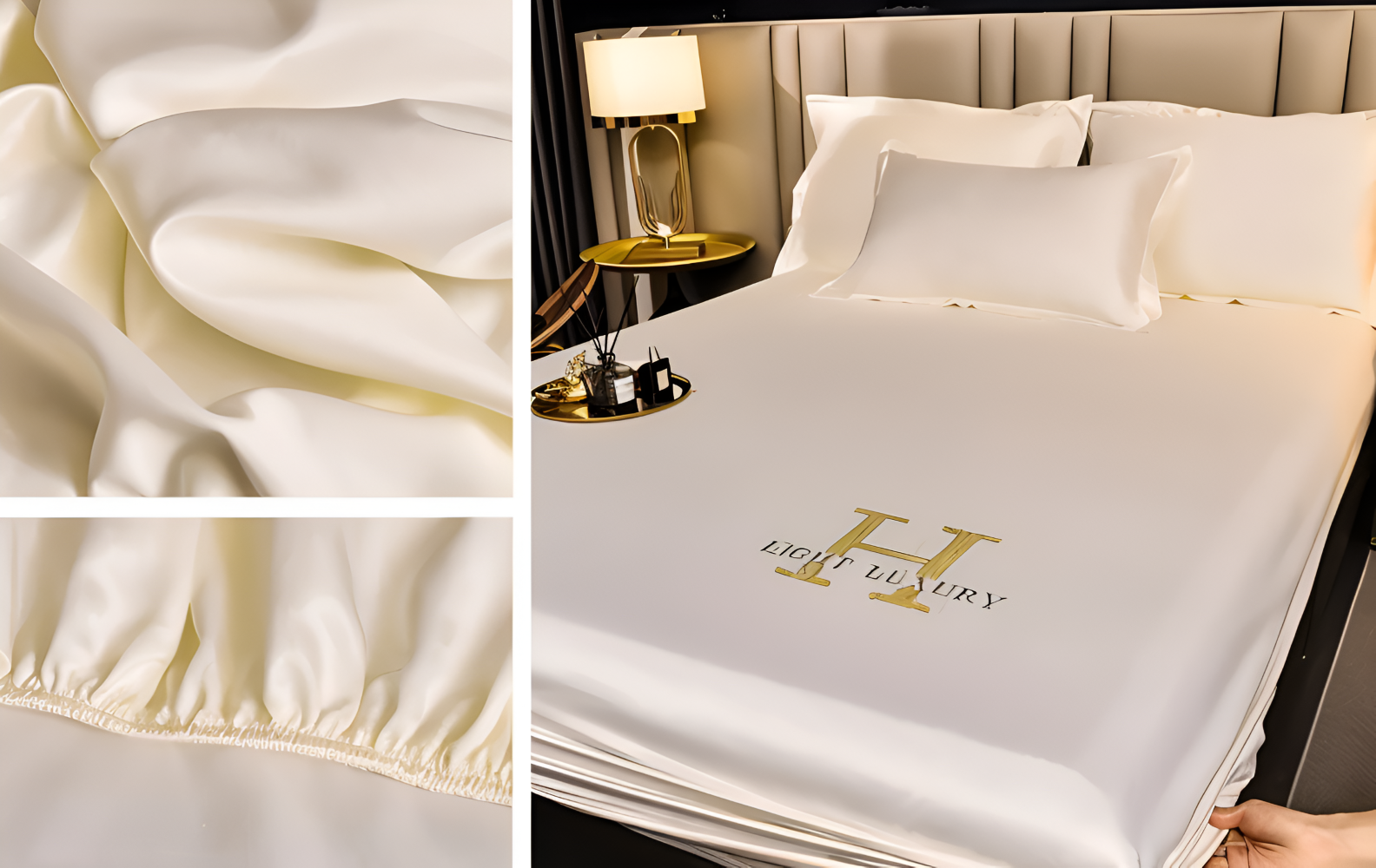 Glänzende Silk Sheets - Atmungsaktives Satin Spannbetttuch - Matratzenbezug