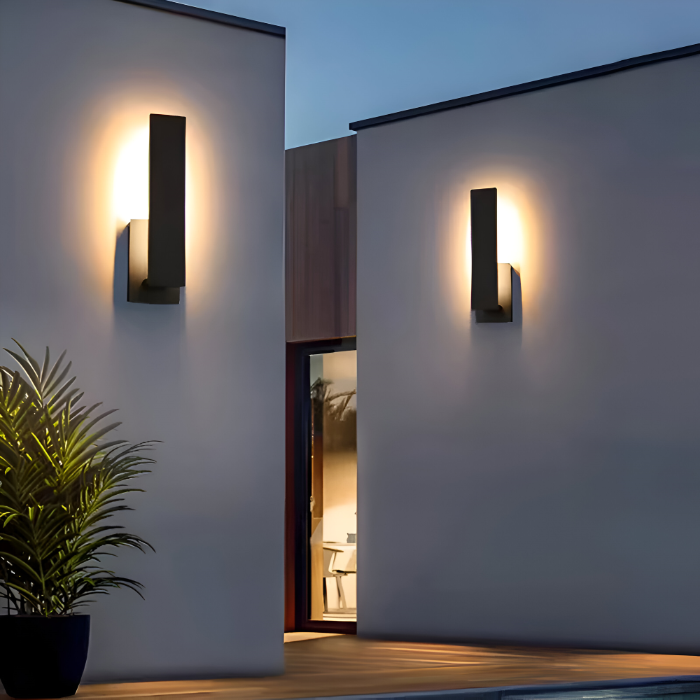 SimpliBlack Wandleuchte - Wasserdichte Aluminium Gartenbeleuchtung - Minimalistische Wandleuchte für Draußen