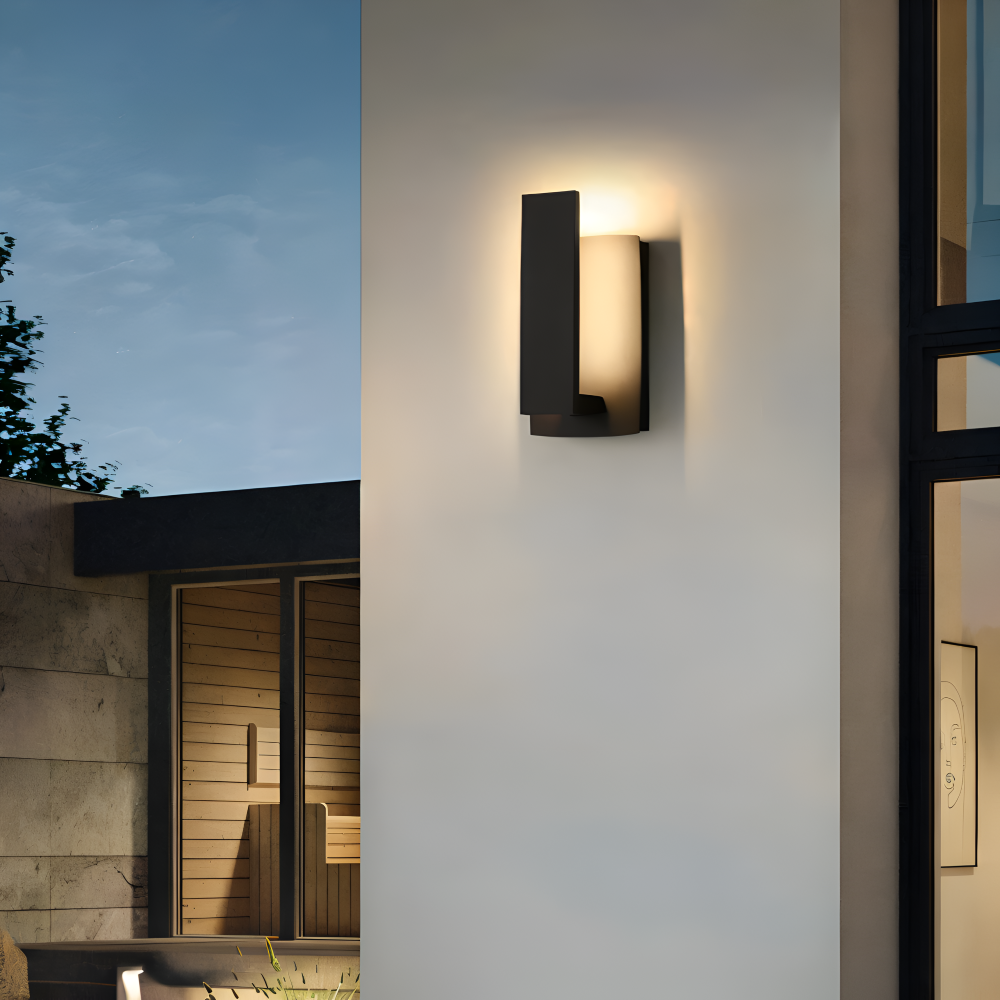 SimpliBlack Wandleuchte - Wasserdichte Aluminium Gartenbeleuchtung - Minimalistische Wandleuchte für Draußen