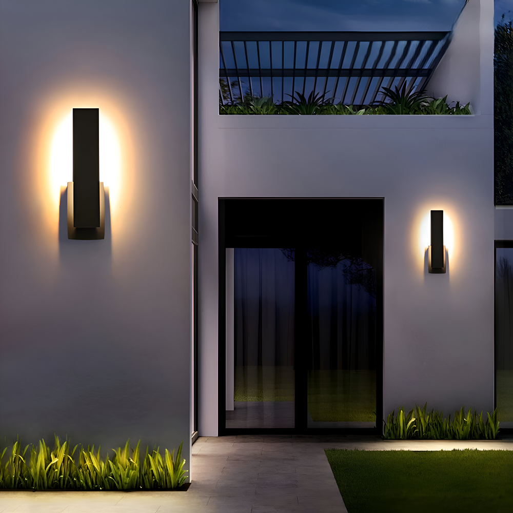 SimpliBlack Wandleuchte - Wasserdichte Aluminium Gartenbeleuchtung - Minimalistische Wandleuchte für Draußen