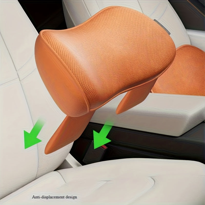 Sitzkissen Lendenstützkissen fürs Auto – Premium Memory-Schaum & Kunstleder, Ergonomisch, Atmungsaktiv, Schwarz