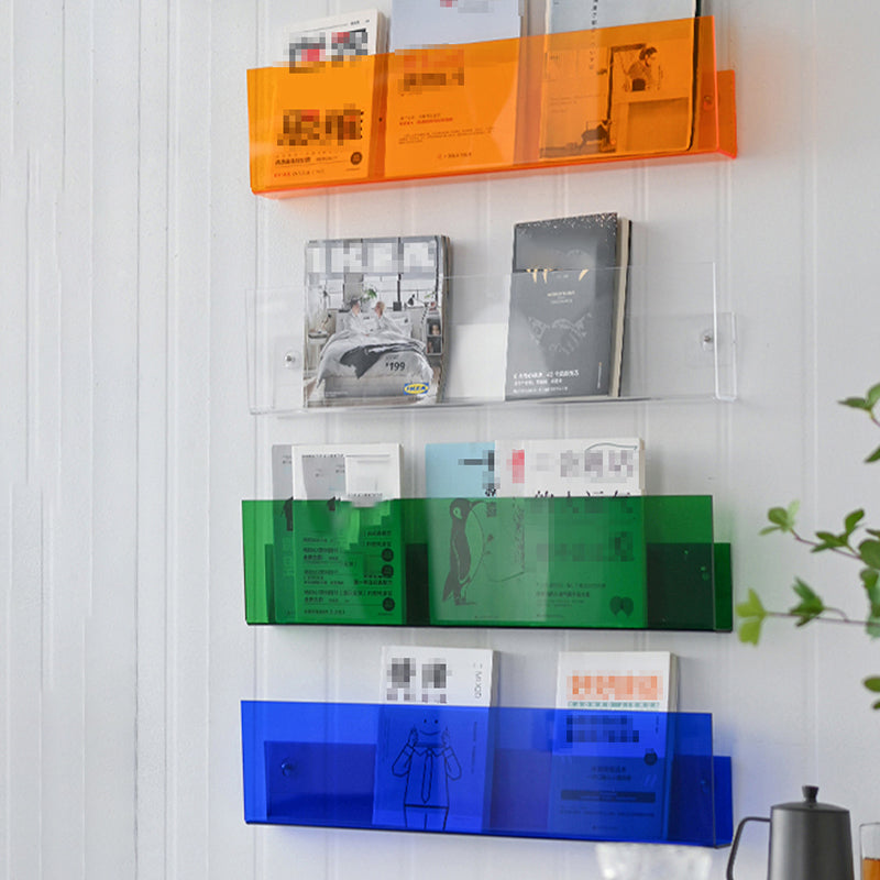 Skandinavisches Wandmontiertes Acryl-Bücherregal - Klar Minimalistisches Design für Modernes Zuhause 1