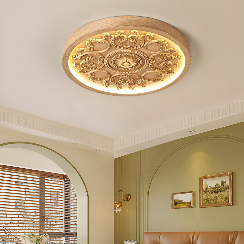 Sleek Geschnitzte Flora LED Deckenleuchte - Deckenleuchte mit Minimalistischem Design aus Harz für Schlafzimmer