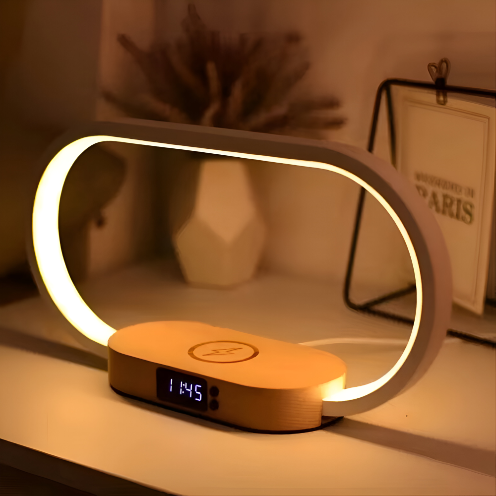 SmartiOne Nachtlicht - Multifunktionales Nachtlicht mit Ladegerät und Eingebauter Digitaluhr