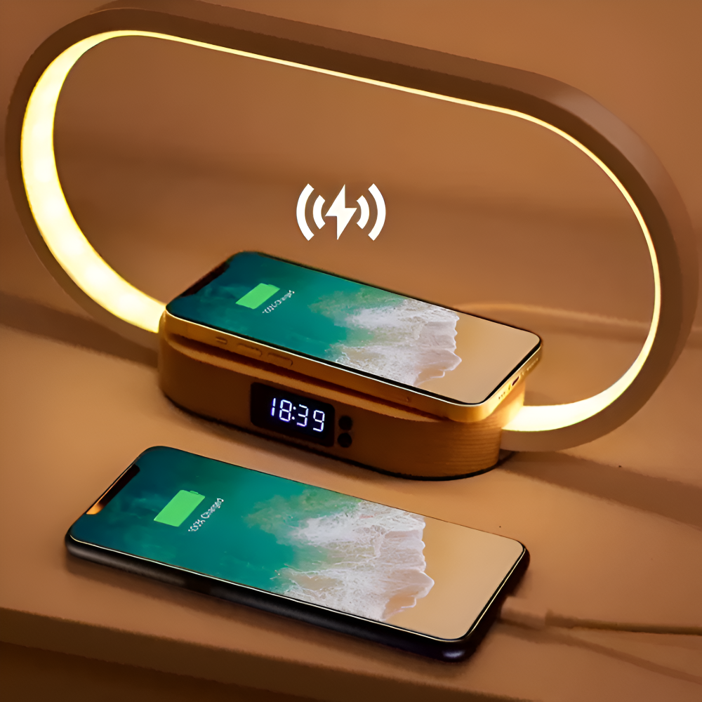 SmartiOne Nachtlicht - Multifunktionales Nachtlicht mit Ladegerät und Eingebauter Digitaluhr