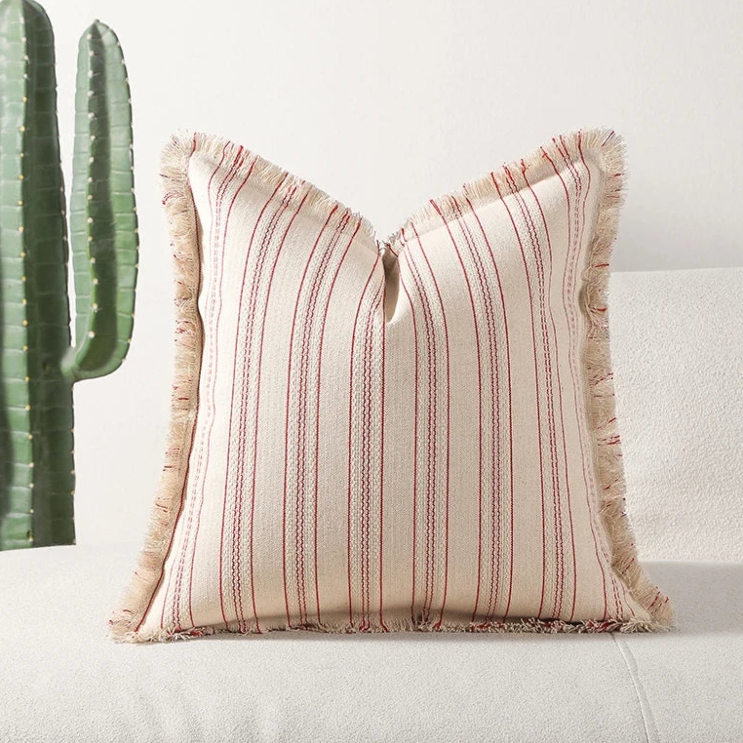 Sofi Kissenbezug | Jacquard mit Fransen, Skandinavisches Design 4