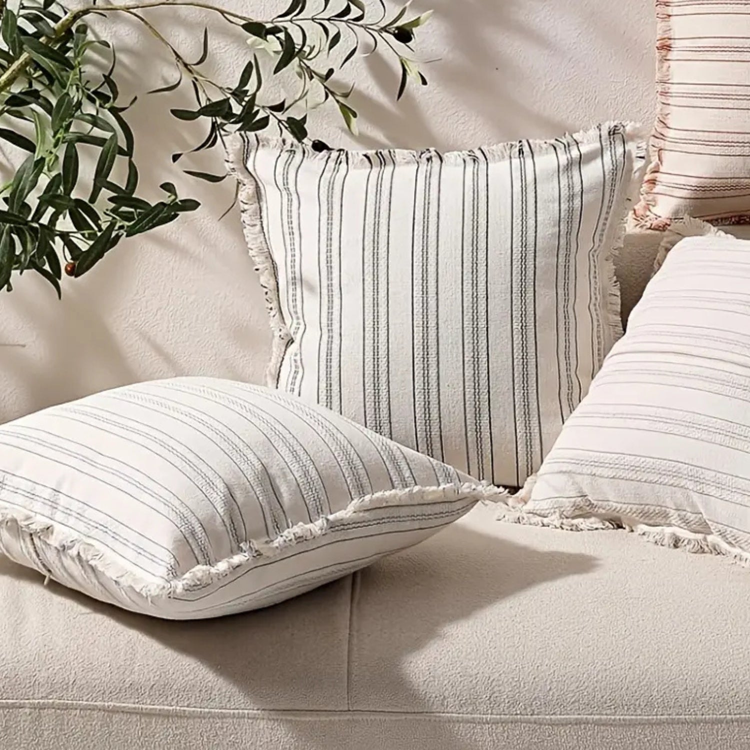 Sofi Kissenbezug | Jacquard mit Fransen, Skandinavisches Design 5