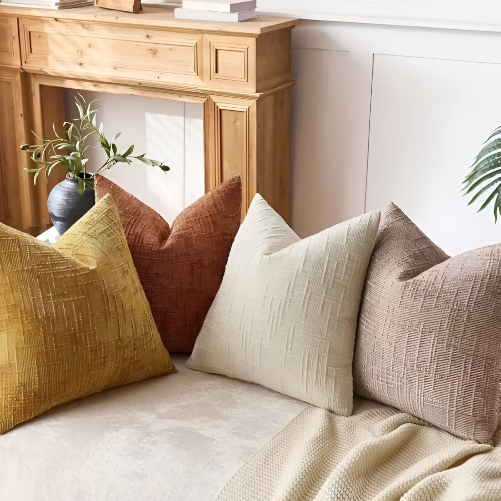 Weiches Chenille Kissenbezug mit Reißverschluss - Einfarbiger Kissenbezug für Sofa und Schlafzimmerdekoration
