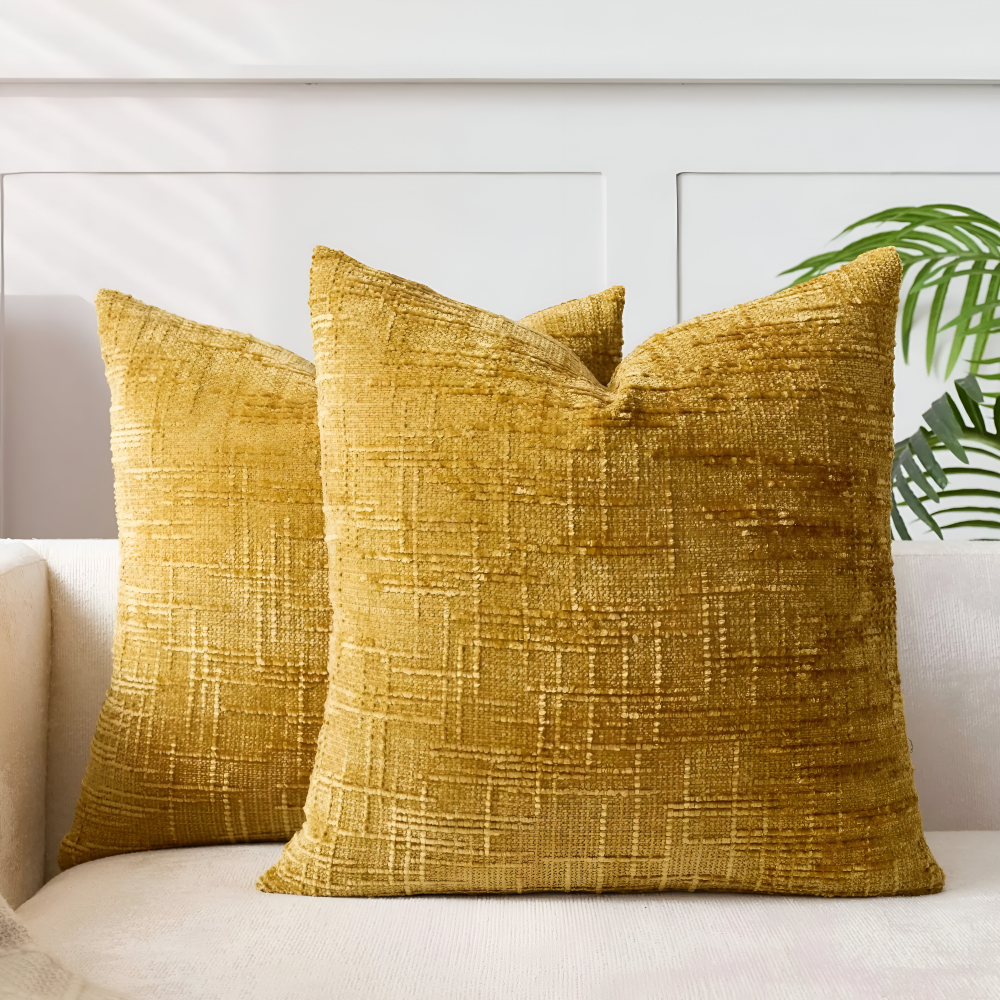Weiches Chenille Kissenbezug mit Reißverschluss - Einfarbiger Kissenbezug für Sofa und Schlafzimmerdekoration