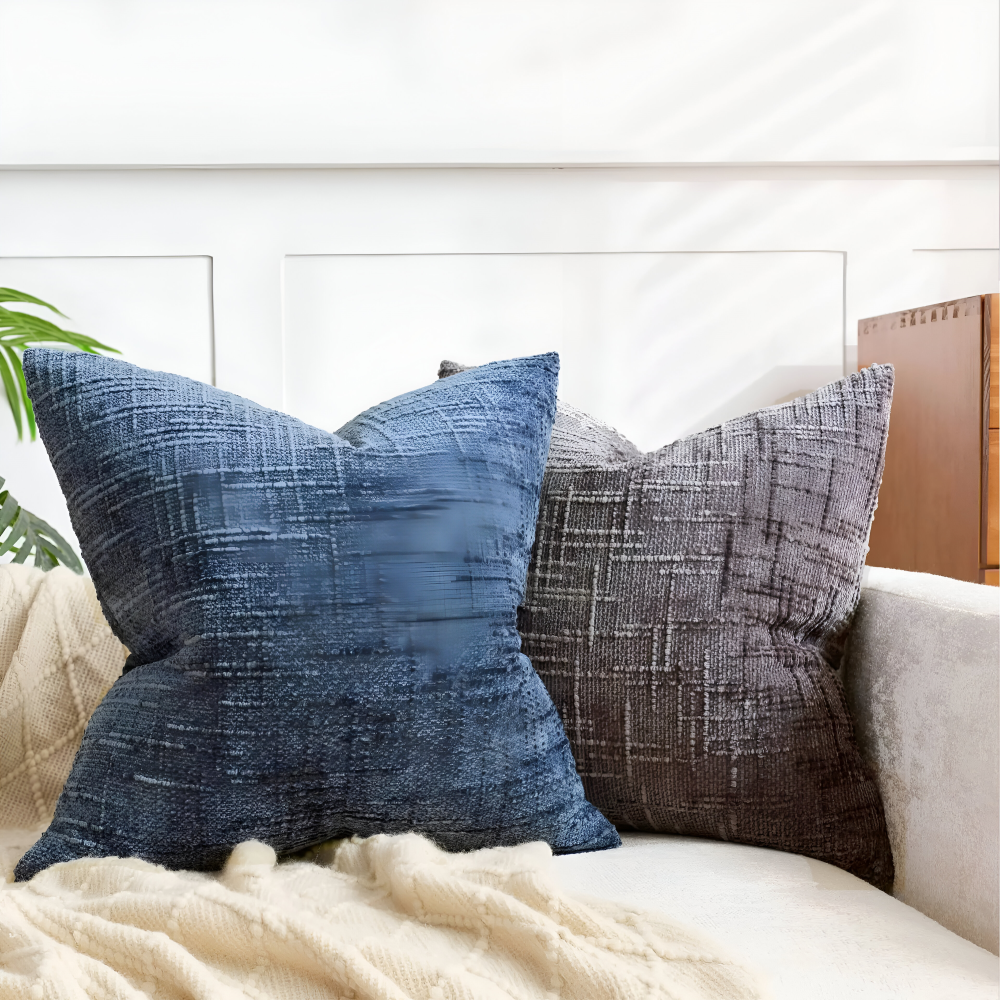 Weiches Chenille Kissenbezug mit Reißverschluss - Einfarbiger Kissenbezug für Sofa und Schlafzimmerdekoration