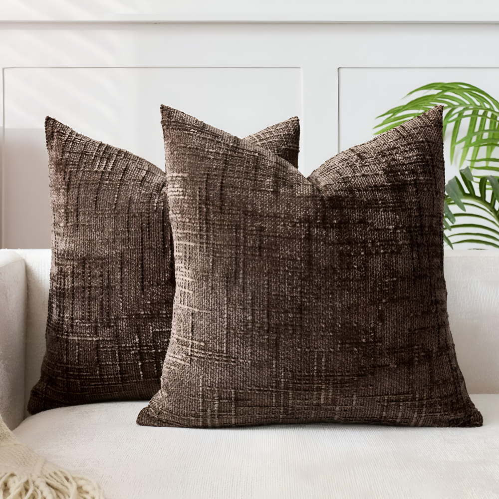Weiches Chenille Kissenbezug mit Reißverschluss - Einfarbiger Kissenbezug für Sofa und Schlafzimmerdekoration